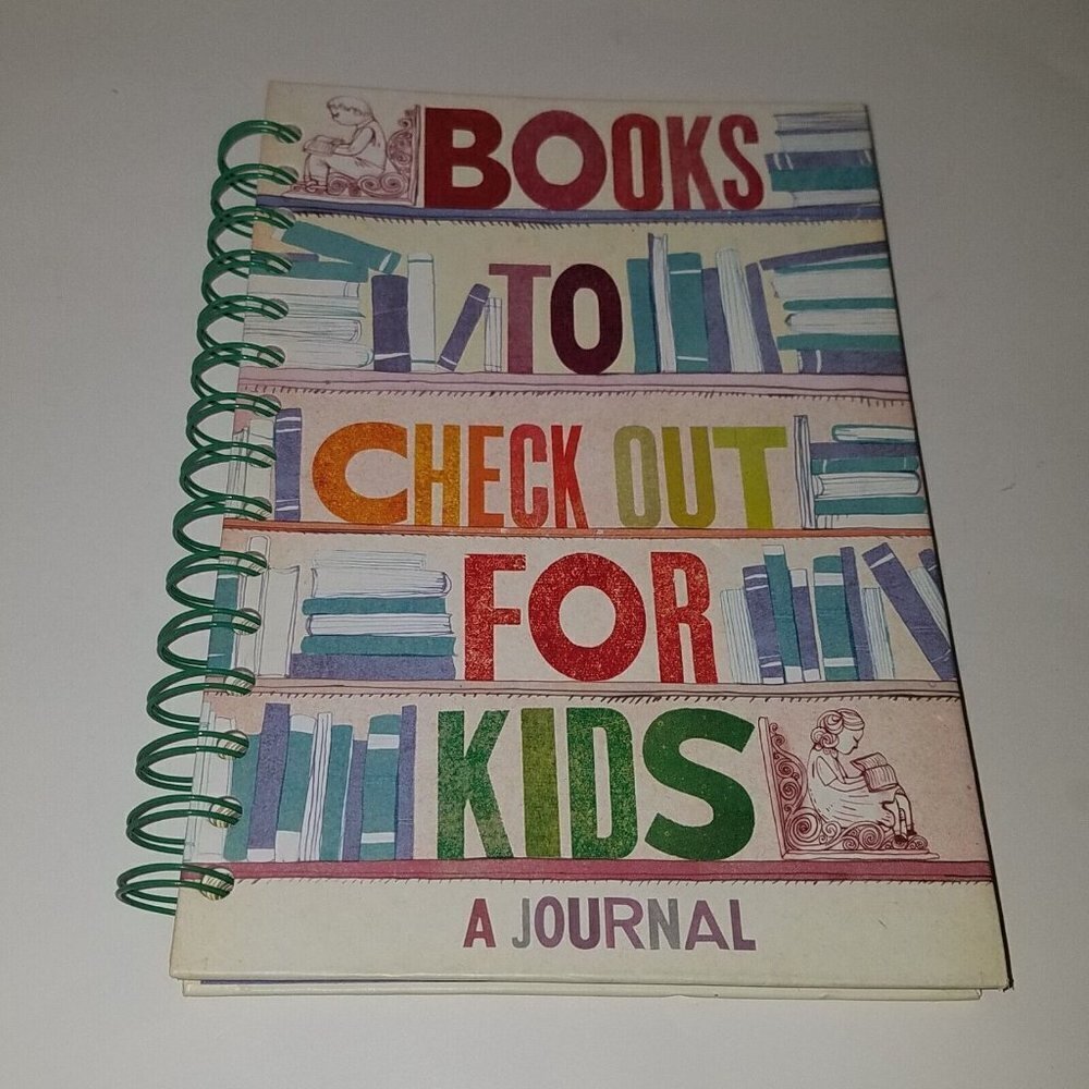 Books To Check Out For Kids Spiral Bound Blank Journal Stickers Library Reading